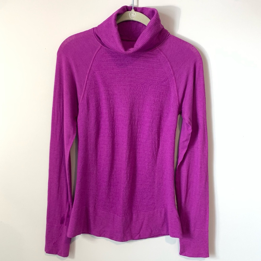 Athleta Purple Devotion Wool Turtleneck Lightweight Classic | Long Sleeve